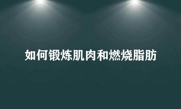 如何锻炼肌肉和燃烧脂肪