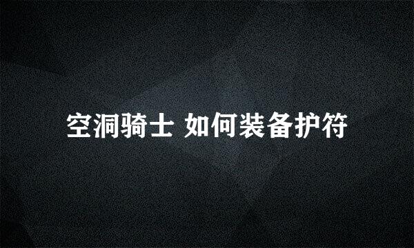 空洞骑士 如何装备护符