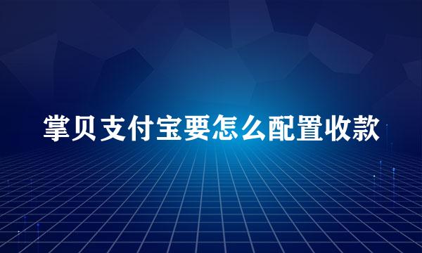 掌贝支付宝要怎么配置收款