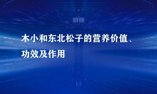 木小和东北松子的营养价值、功效及作用
