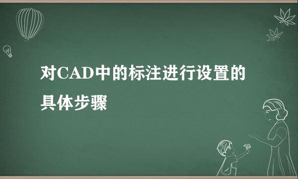 对CAD中的标注进行设置的具体步骤