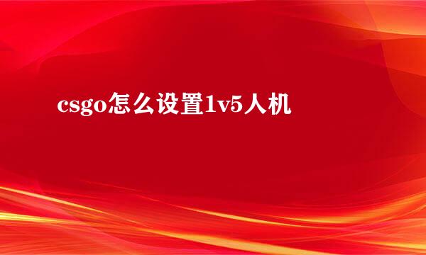 csgo怎么设置1v5人机