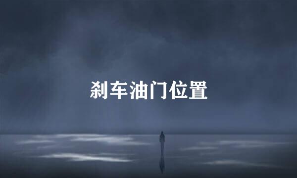 刹车油门位置
