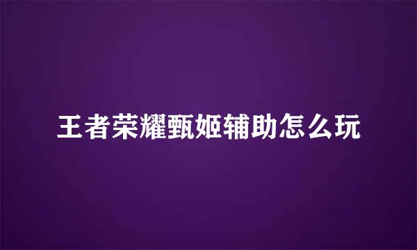 王者荣耀甄姬辅助怎么玩