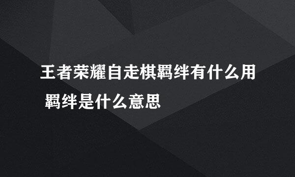 王者荣耀自走棋羁绊有什么用 羁绊是什么意思
