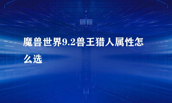 魔兽世界9.2兽王猎人属性怎么选