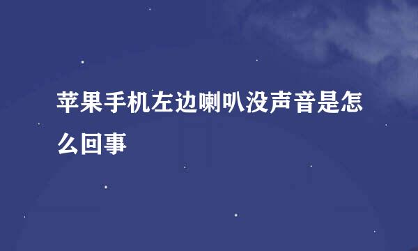 苹果手机左边喇叭没声音是怎么回事