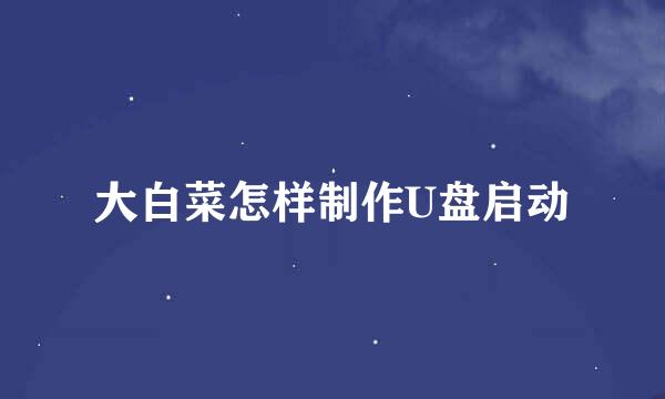 大白菜怎样制作U盘启动