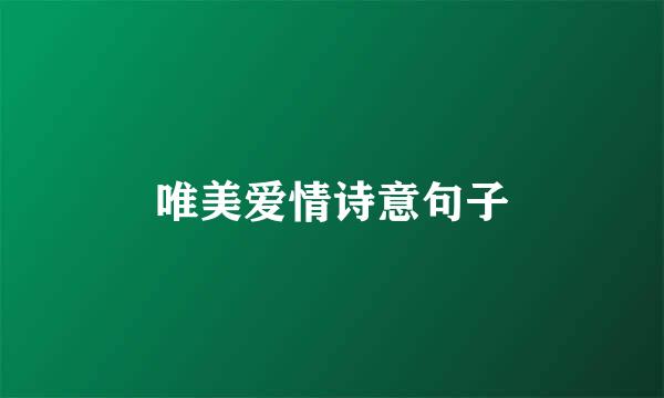 唯美爱情诗意句子