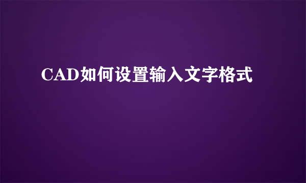 CAD如何设置输入文字格式