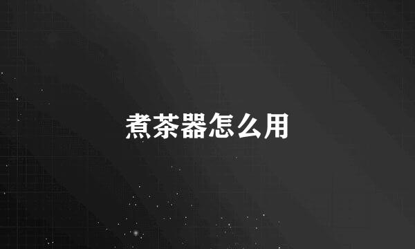 煮茶器怎么用