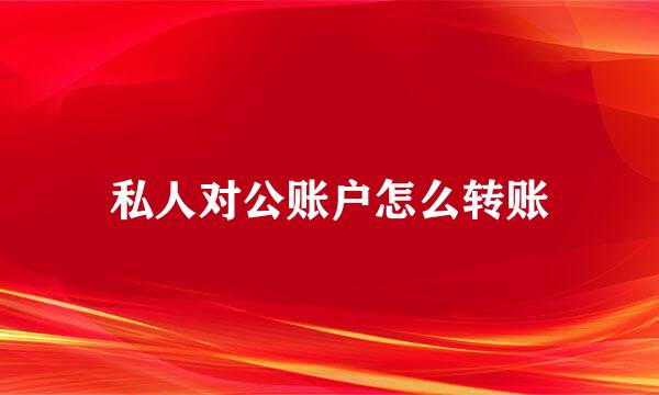 私人对公账户怎么转账