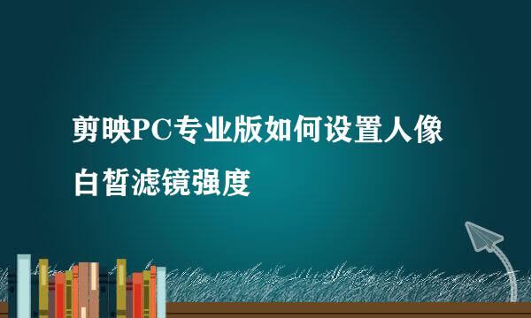 剪映PC专业版如何设置人像白皙滤镜强度