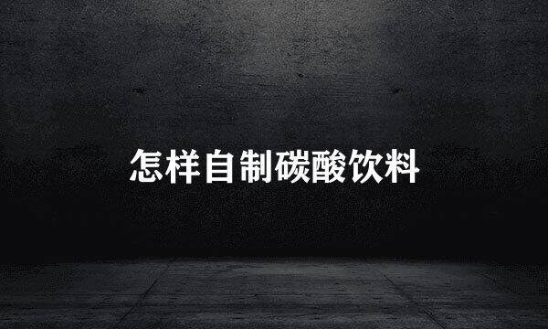 怎样自制碳酸饮料