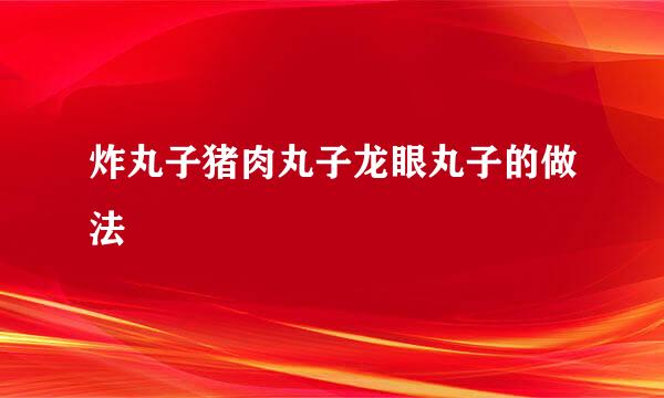 炸丸子猪肉丸子龙眼丸子的做法