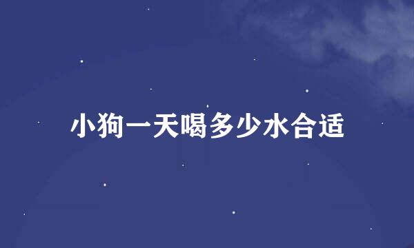 小狗一天喝多少水合适