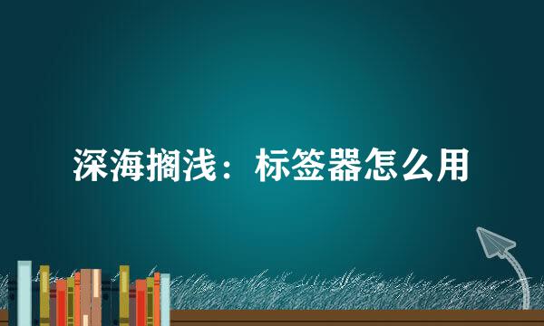 深海搁浅：标签器怎么用