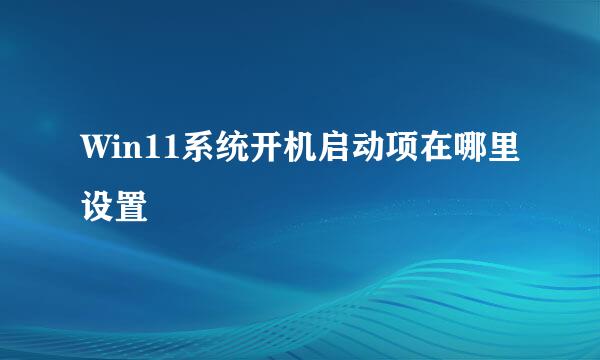 Win11系统开机启动项在哪里设置