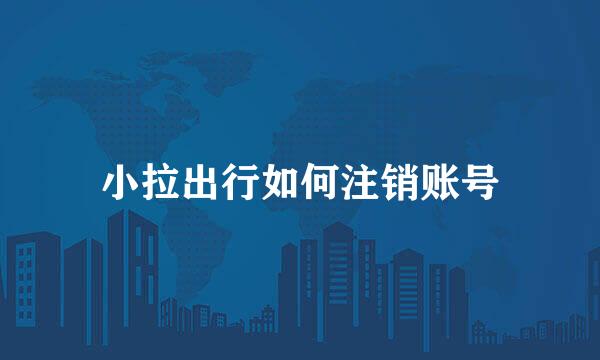 小拉出行如何注销账号