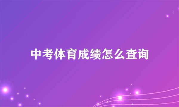 中考体育成绩怎么查询