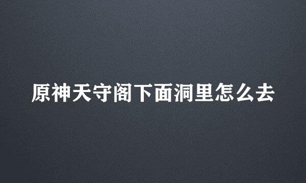 原神天守阁下面洞里怎么去