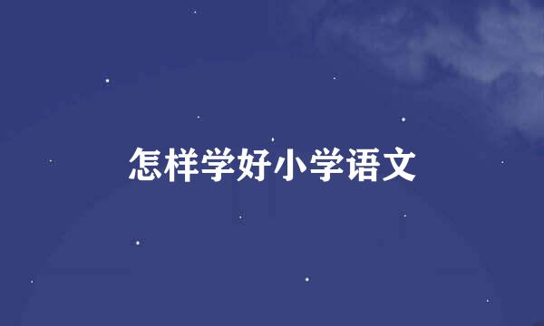 怎样学好小学语文