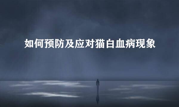 如何预防及应对猫白血病现象