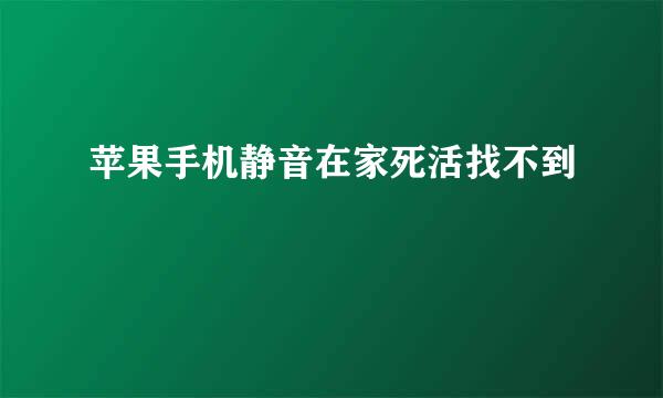 苹果手机静音在家死活找不到