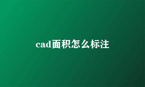 cad面积怎么标注