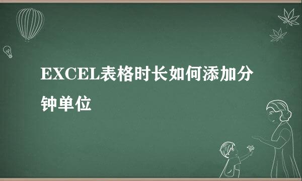 EXCEL表格时长如何添加分钟单位