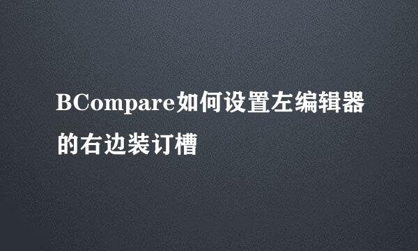 BCompare如何设置左编辑器的右边装订槽