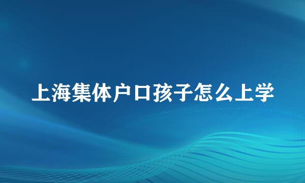上海集体户口孩子怎么上学