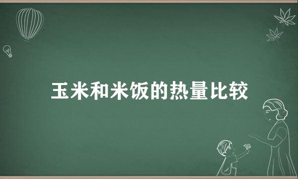玉米和米饭的热量比较