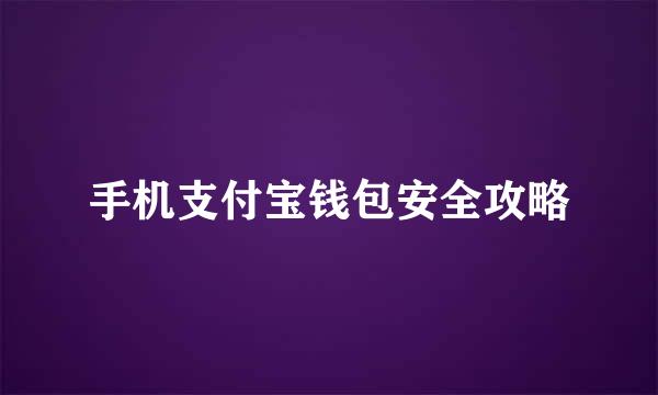 手机支付宝钱包安全攻略
