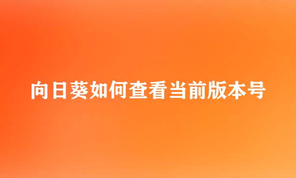 向日葵如何查看当前版本号