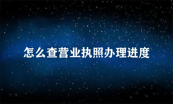 怎么查营业执照办理进度