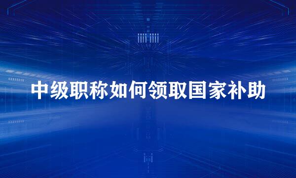 中级职称如何领取国家补助
