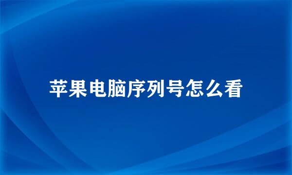 苹果电脑序列号怎么看