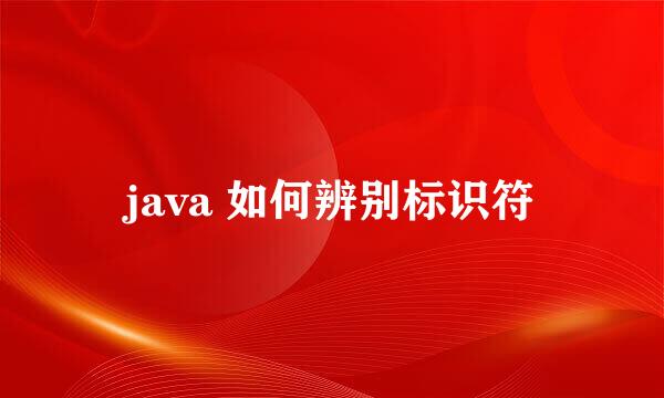 java 如何辨别标识符