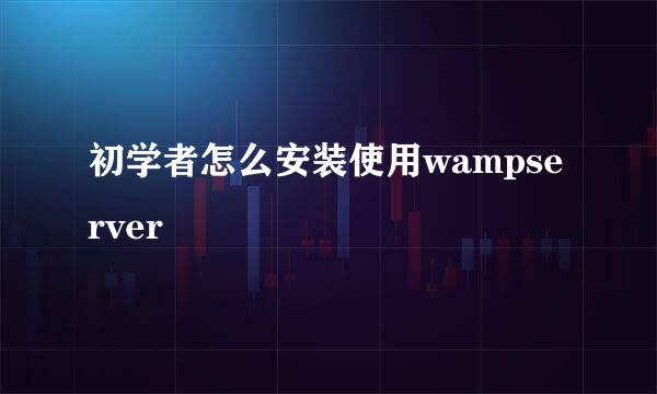 初学者怎么安装使用wampserver