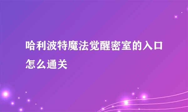 哈利波特魔法觉醒密室的入口怎么通关