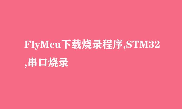 FlyMcu下载烧录程序,STM32,串口烧录