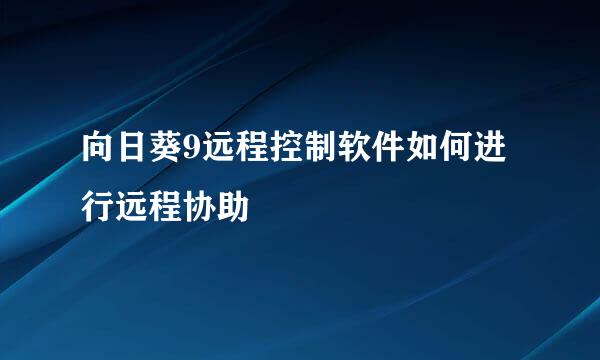 向日葵9远程控制软件如何进行远程协助