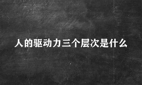 人的驱动力三个层次是什么