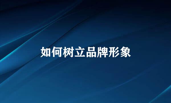 如何树立品牌形象