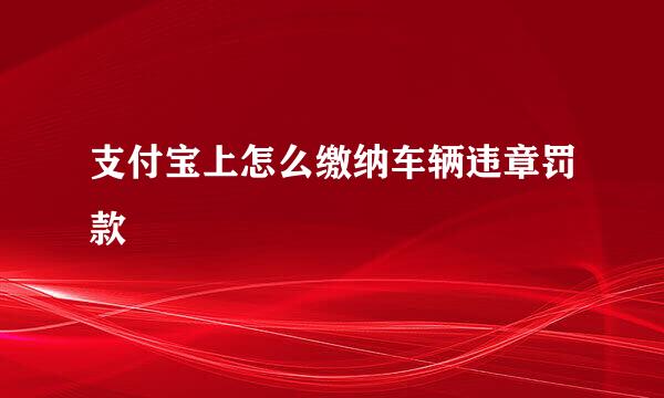 支付宝上怎么缴纳车辆违章罚款