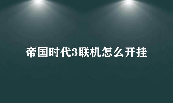 帝国时代3联机怎么开挂