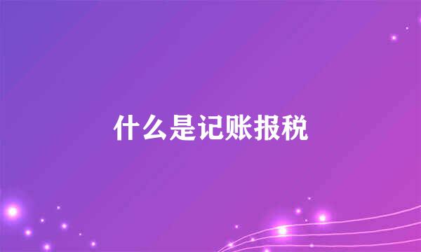 什么是记账报税