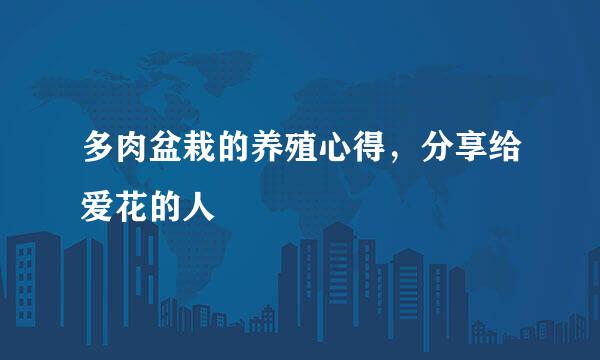 多肉盆栽的养殖心得,分享给爱花的人