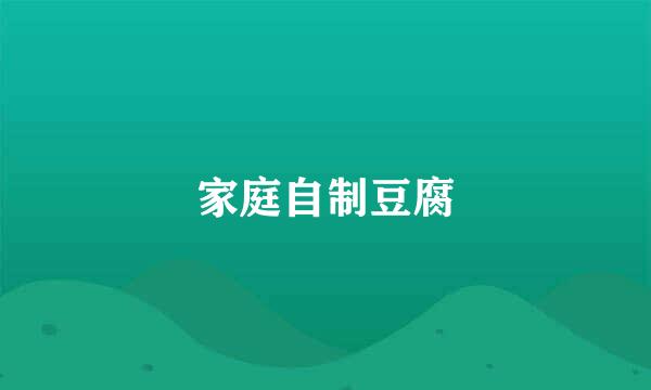 家庭自制豆腐
